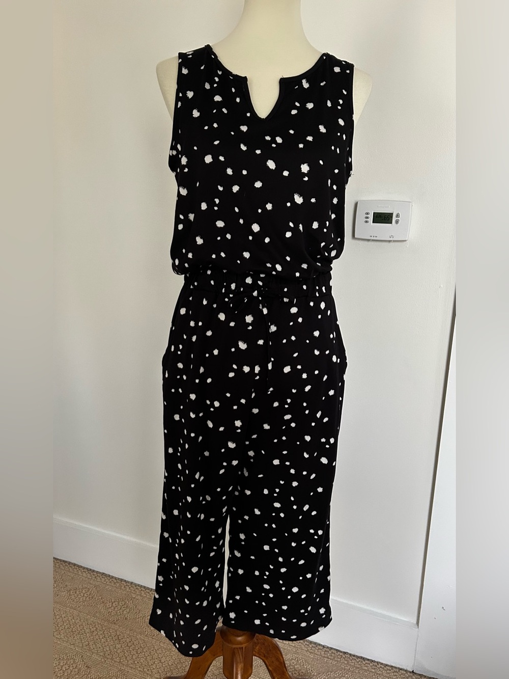 NWT Stitch Fix Nine britton Black Shellie Knit Cropped Jumpsuit Medium
